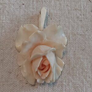 Antique Carved Coral Rose pendant